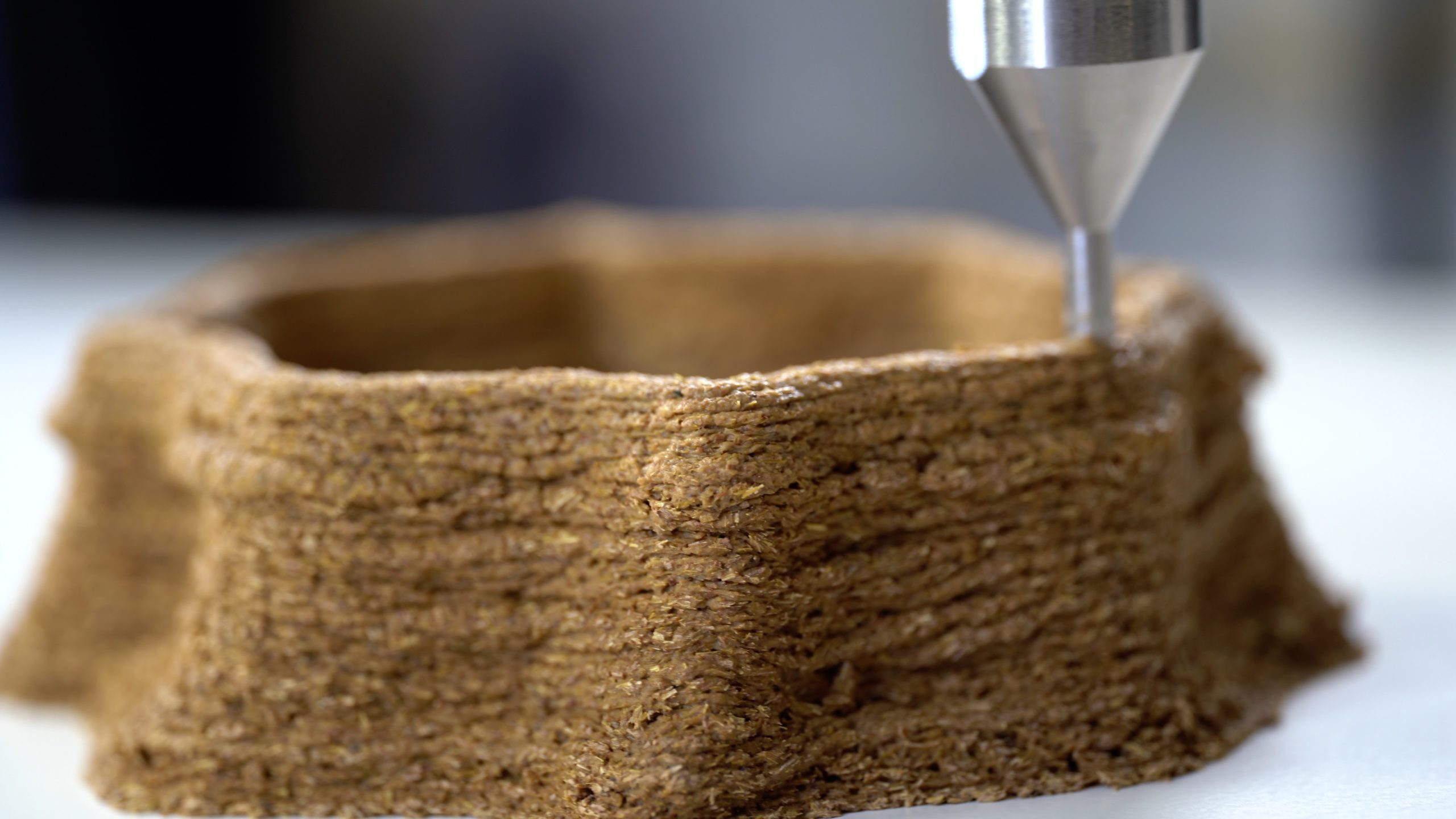 3D-printing mycelium material, 3D-Druck von Pilzmyzelwerkstoff